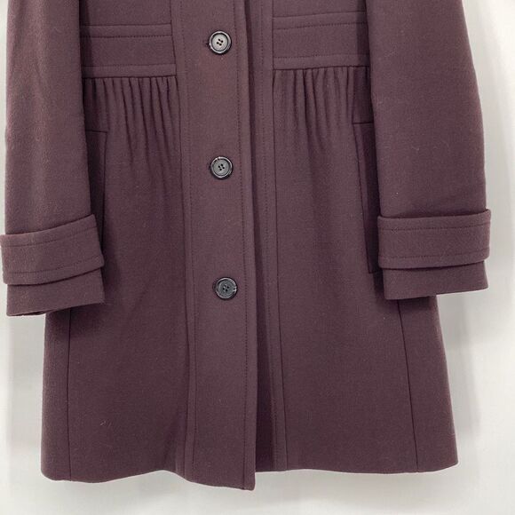 J.Crew Coletta Double Cloth Lady Pea Coat Made In Italy Plum Size 6‎ /M - Picture 6 of 16